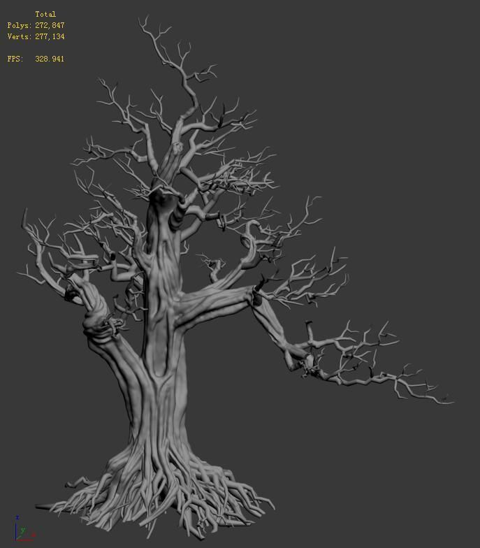 Plant - wind are grass dead tree 06 3D model_1