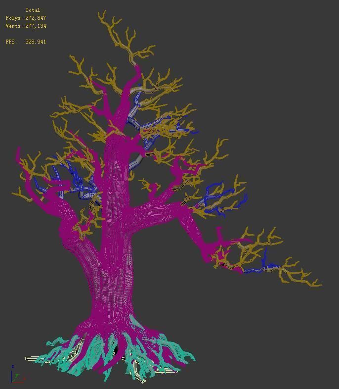 Plant - wind are grass dead tree 06 3D model_2