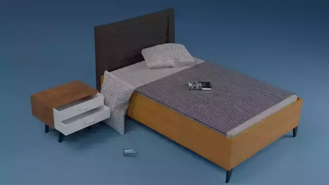 Bedroom bed and nightstand