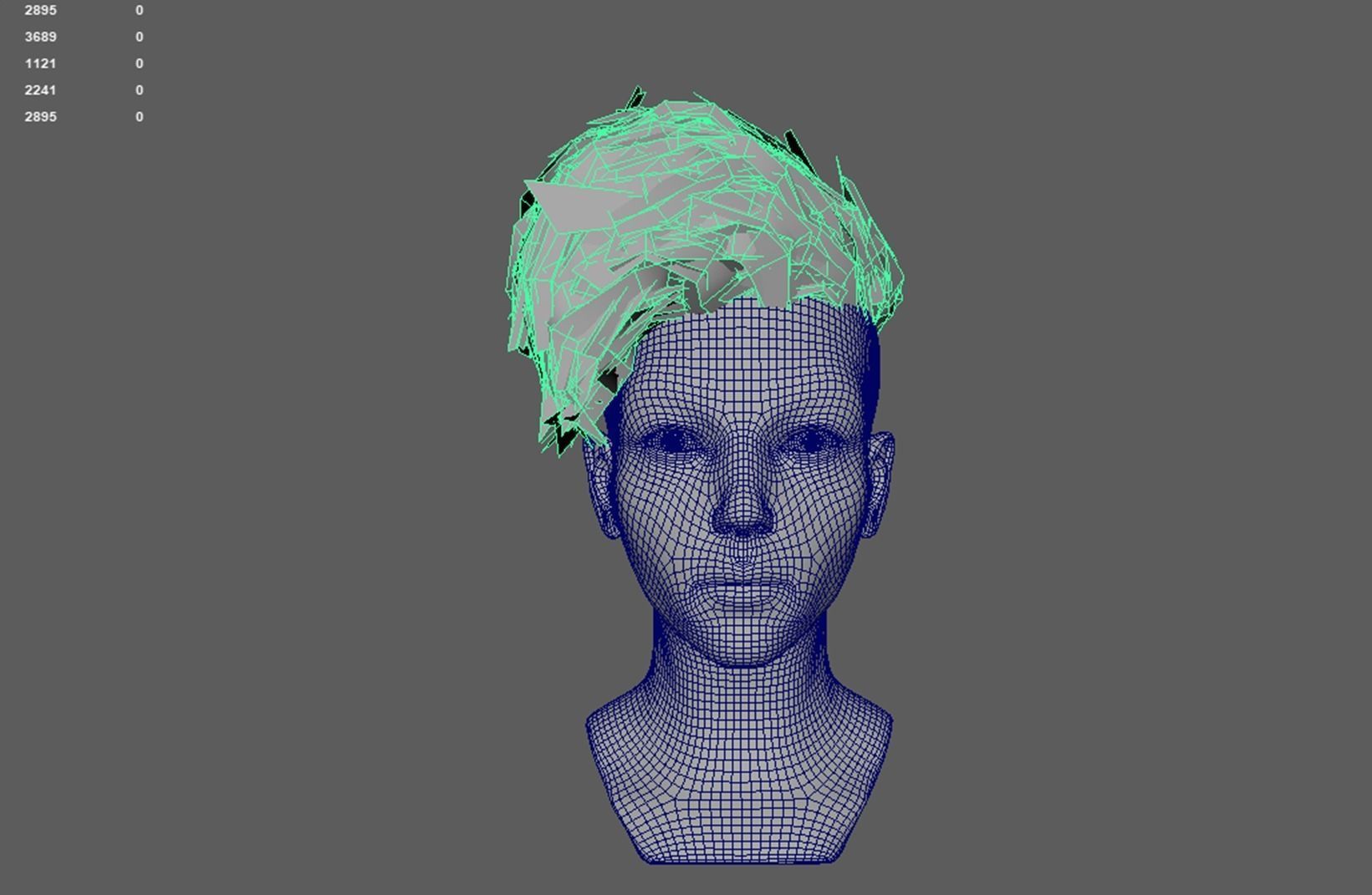 Curly Hair Low-poly 3D model_9