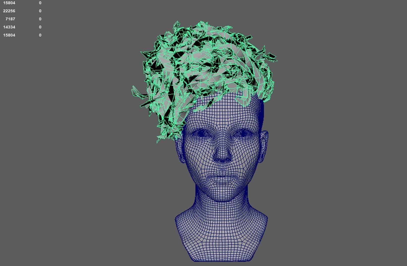 Curly Hair Low-poly 3D model_7