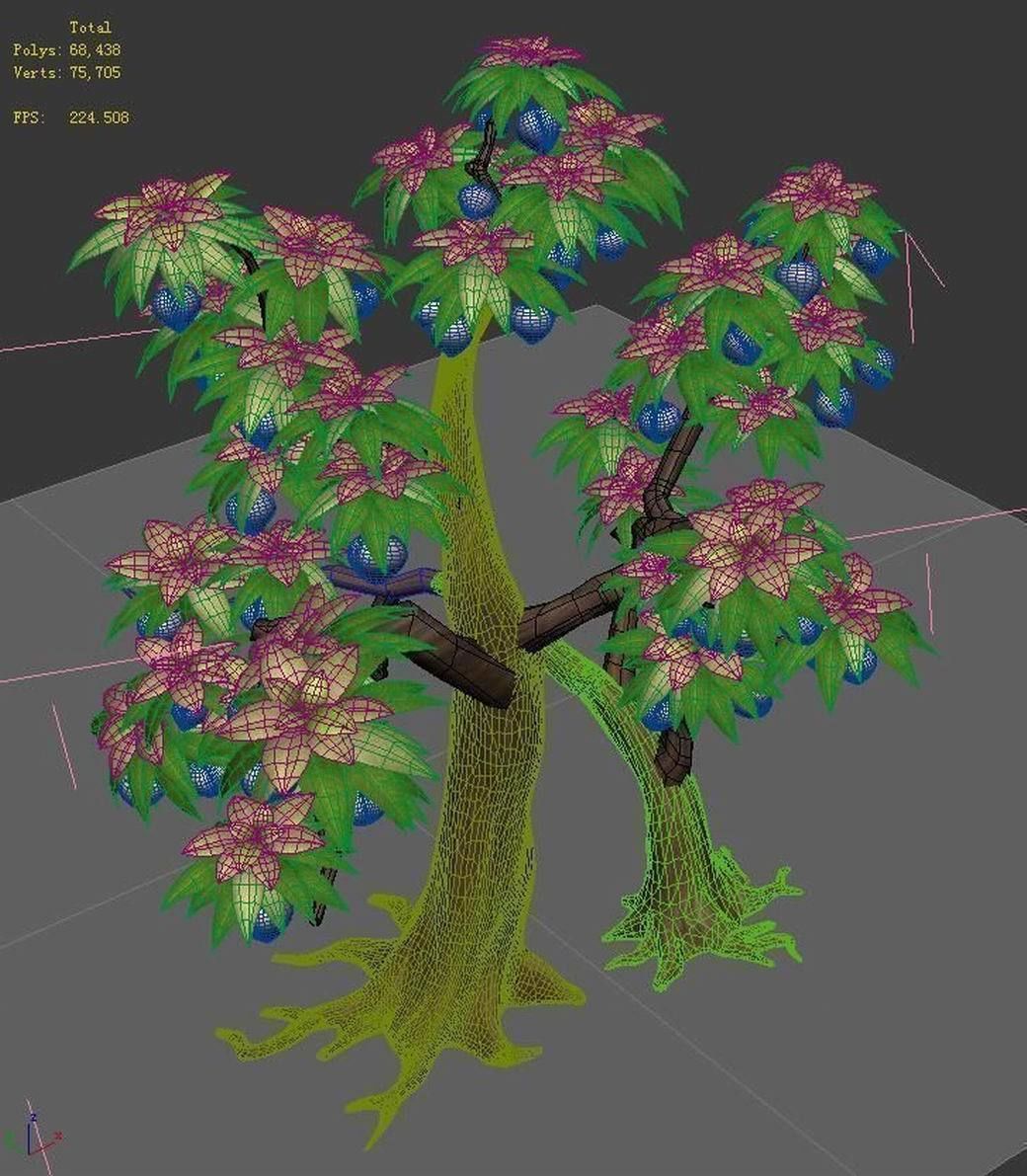 Plant model - peach tree 272 3D model_3