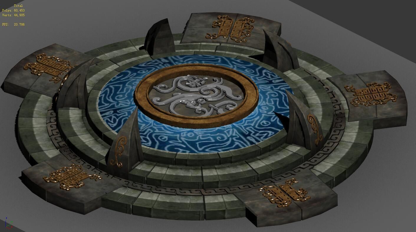 Dongfu objects - round altar 3D model_2