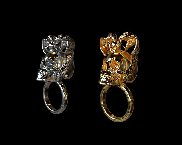 3d Printable Skull Snake Ring 3D print model