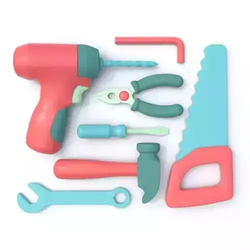 Stylized Cartoon Tool Set 3D model