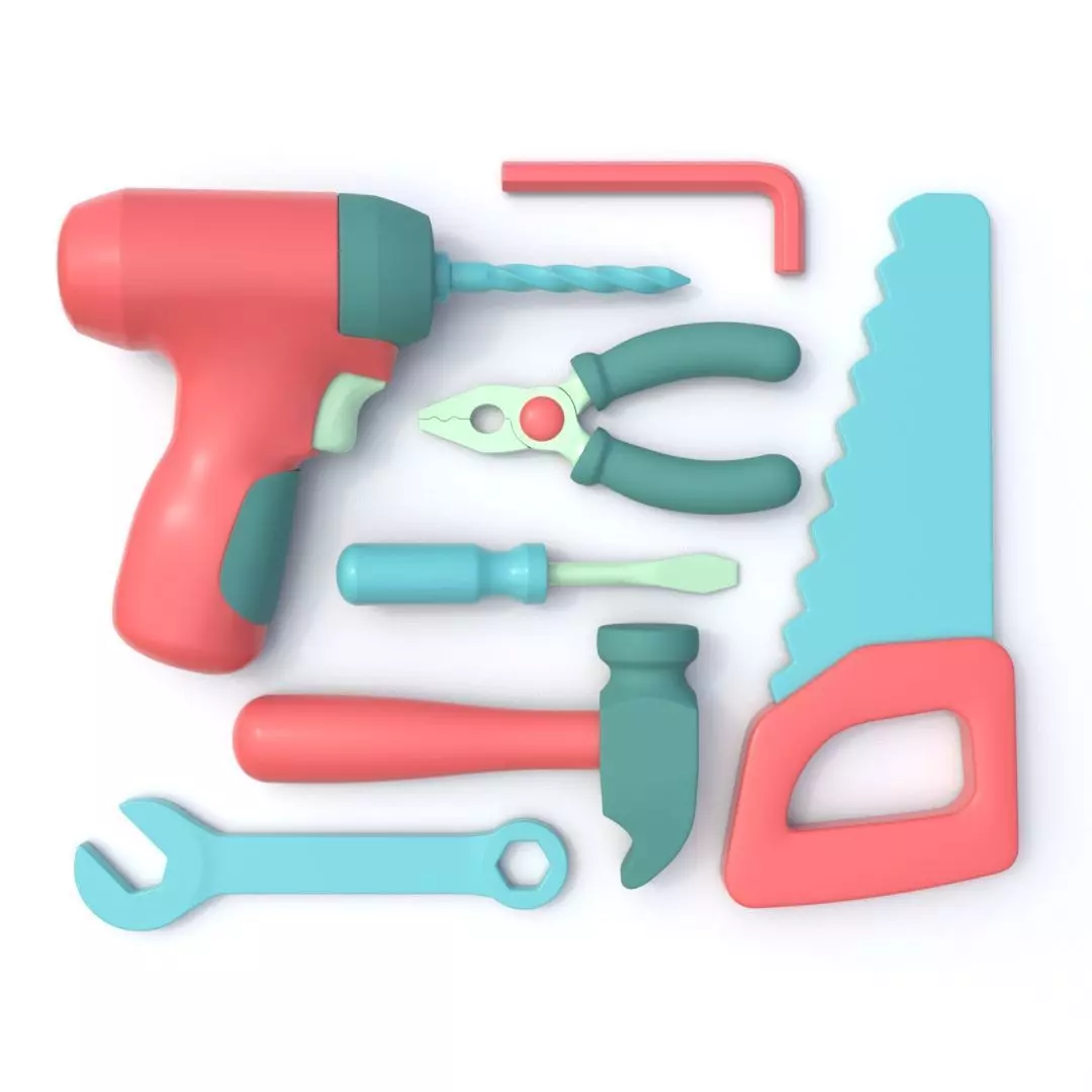 Stylized Cartoon Tool Set 3D model_0