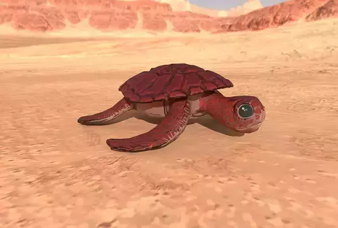 Stylized Turtle - Multiple Texture Options Low-poly 3D model