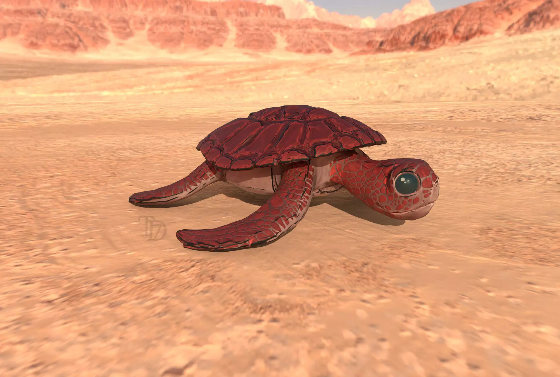 Stylized Turtle - Multiple Texture Options Low-poly 3D model