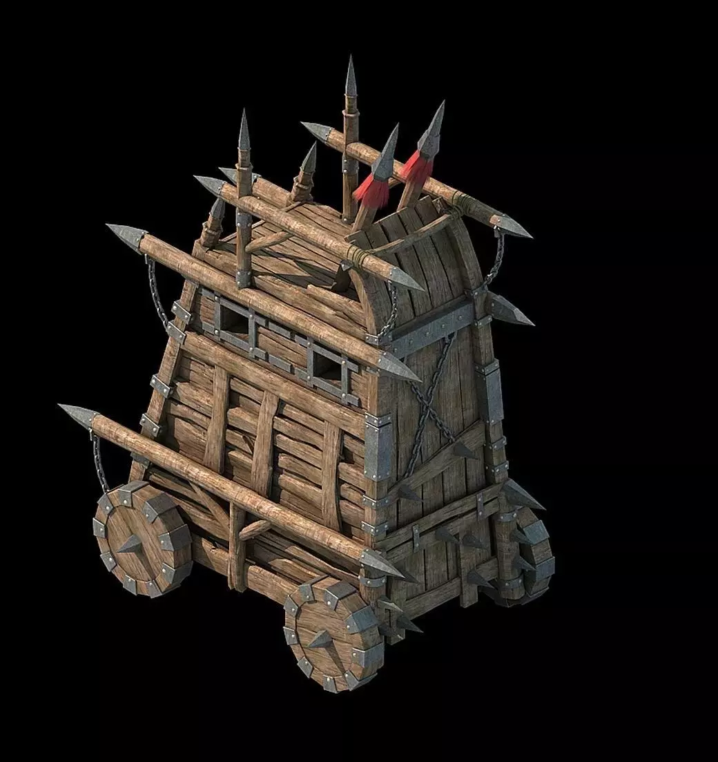 Army camp ancient battlefield - chariot 3D model_0
