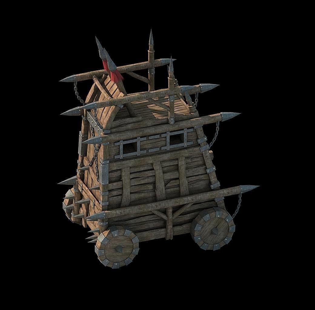 Army camp ancient battlefield - chariot 3D model_3
