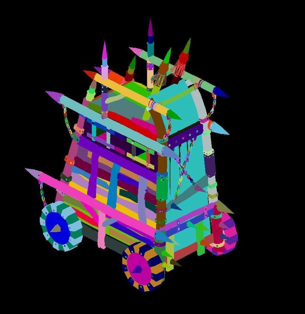 Army camp ancient battlefield - chariot 3D model_1