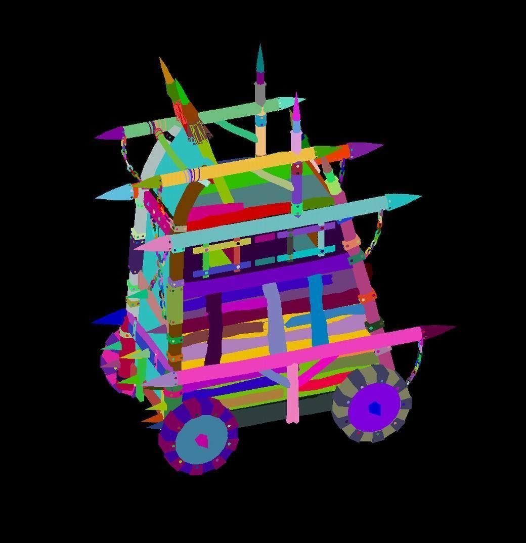 Army camp ancient battlefield - chariot 3D model_4