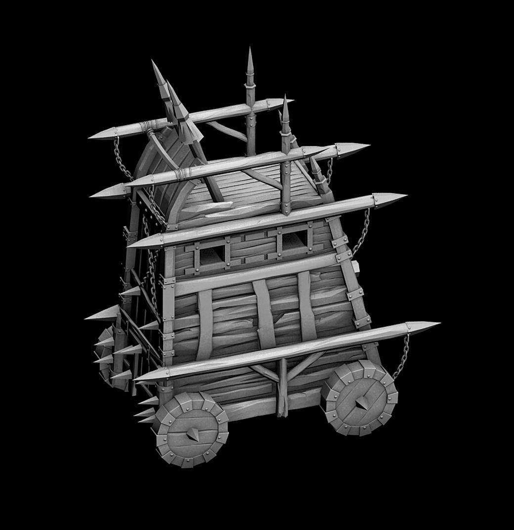 Army camp ancient battlefield - chariot 3D model_5