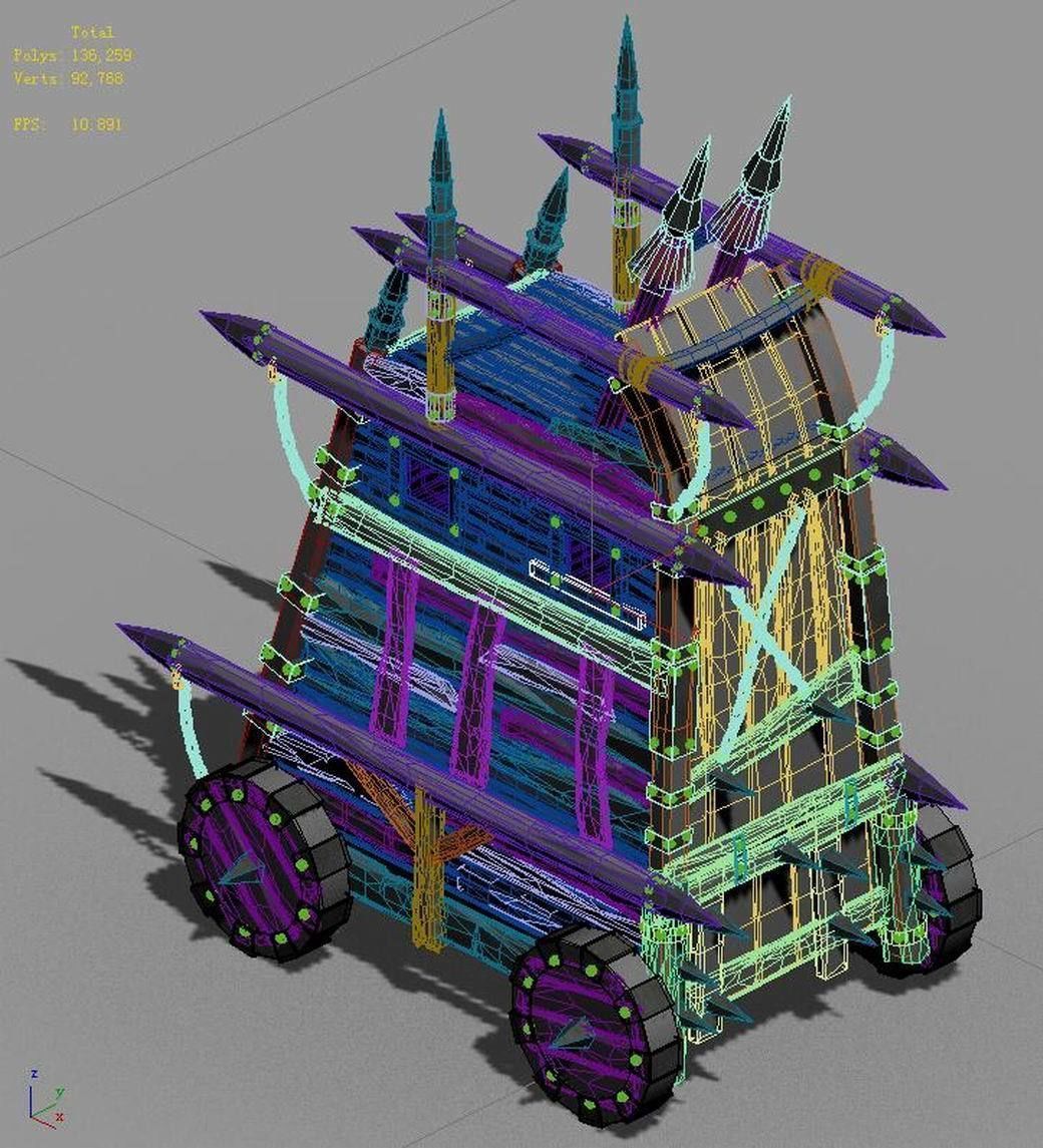 Army camp ancient battlefield - chariot 3D model_7