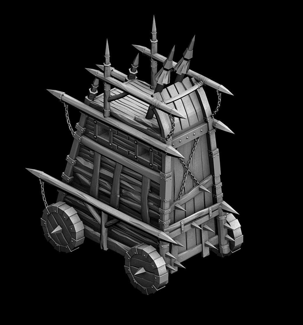 Army camp ancient battlefield - chariot 3D model_2