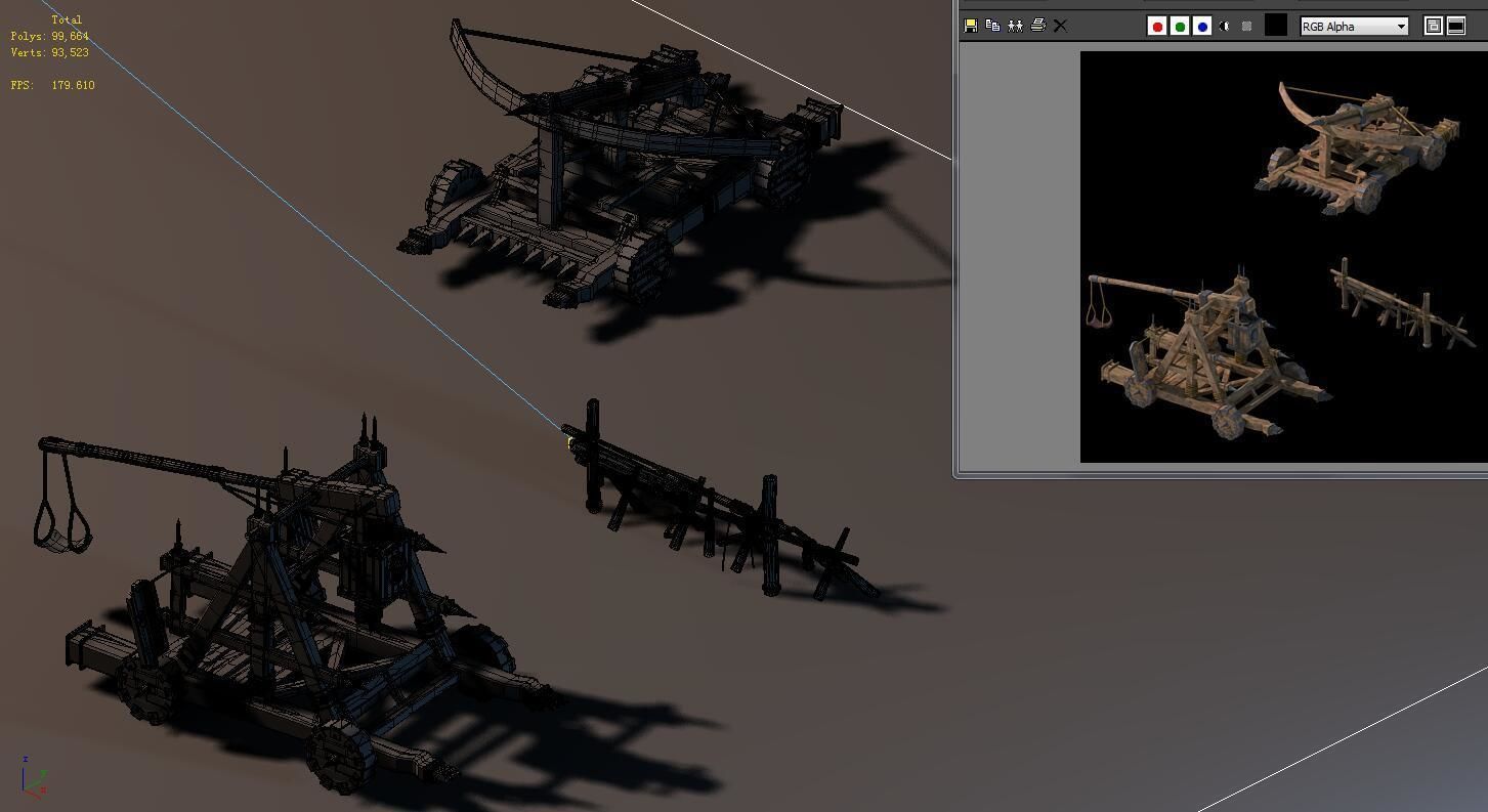 Barracks - catapult 3D model_9