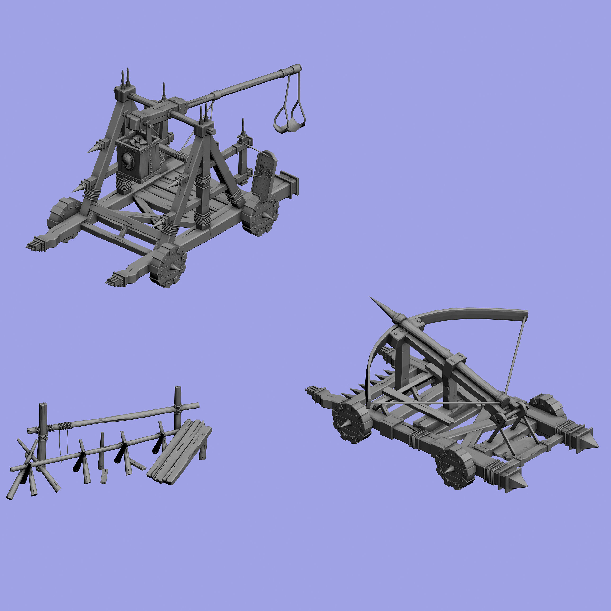 Barracks - catapult 3D model_2