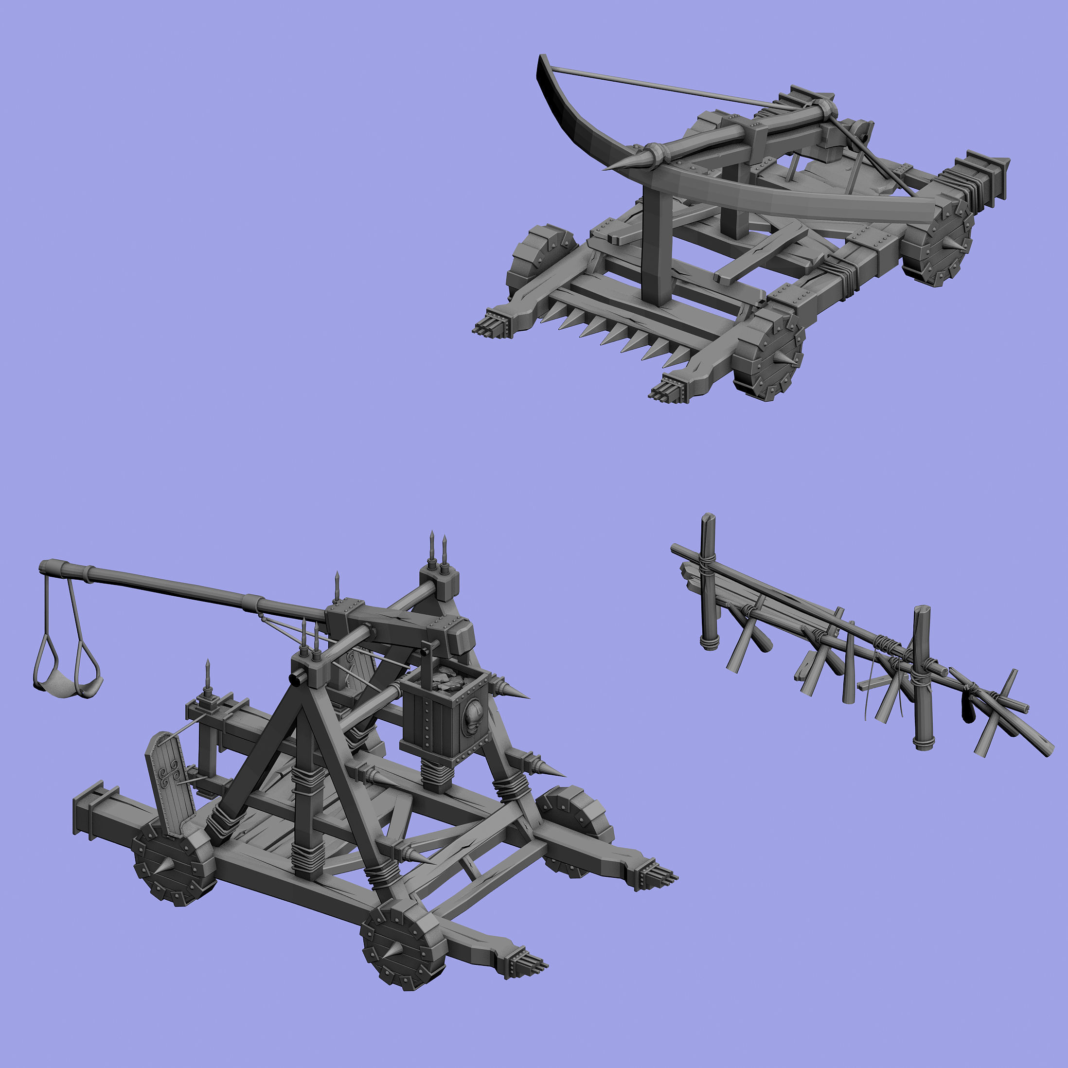 Barracks - catapult 3D model_6