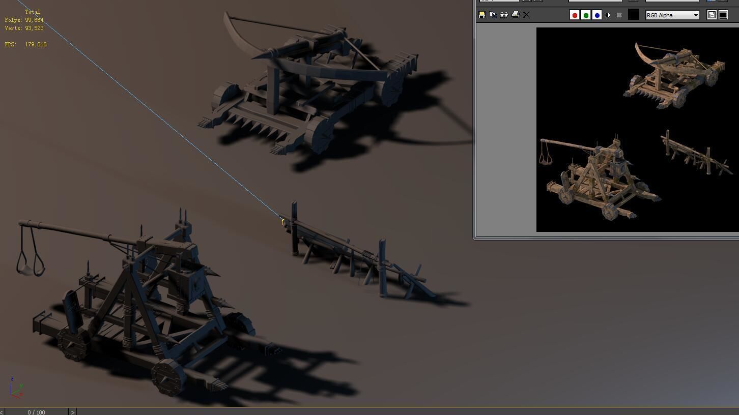 Barracks - catapult 3D model_8