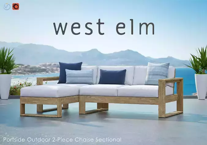 WEST ELM PORTSIDE Outdoor 2-Piece Chaise