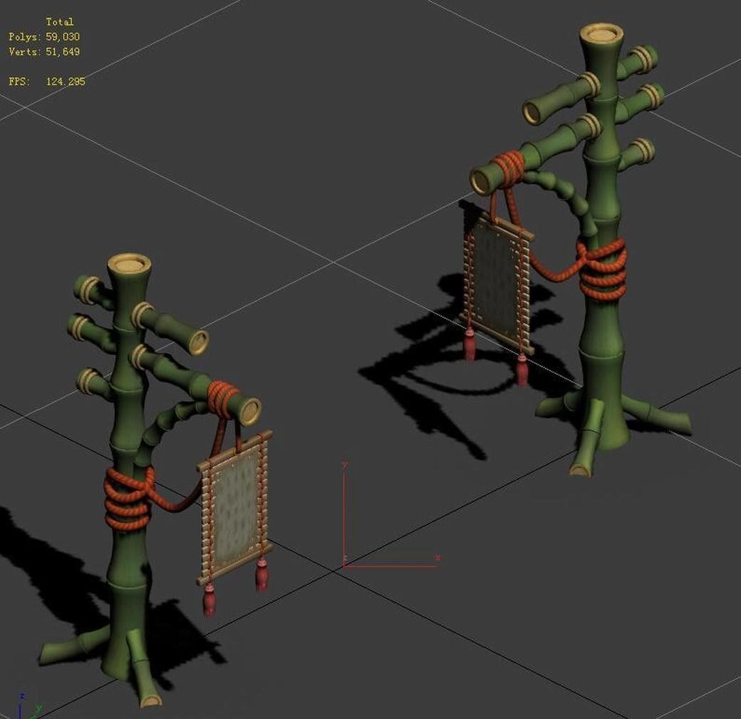 Cartoon world - there is a bulletin board 3D model_3