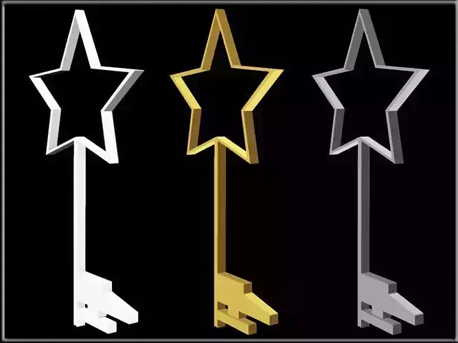 STAR KEY Low-poly 3D model