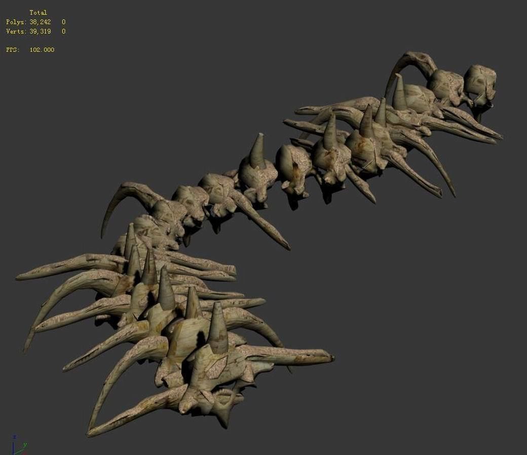 Desert - Bone Fossil 02 3D model_2