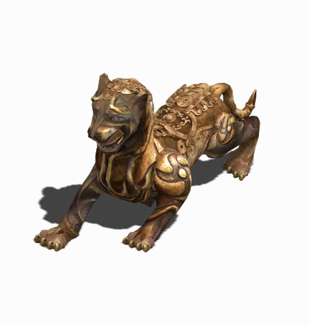 Stone carving - white tiger 3D model_5