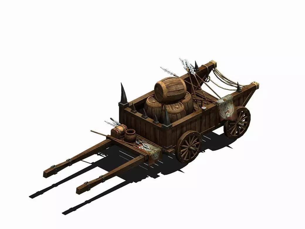 War tools - cast stone car 3D model_0