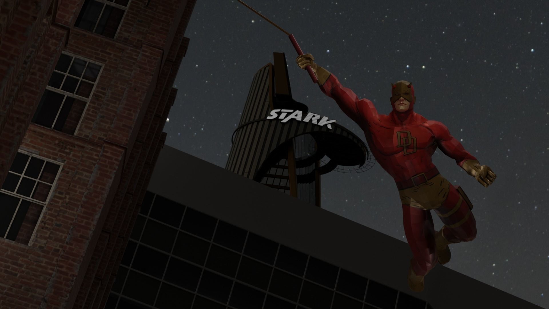 DareDevil Yellow Suit Free 3D model_4