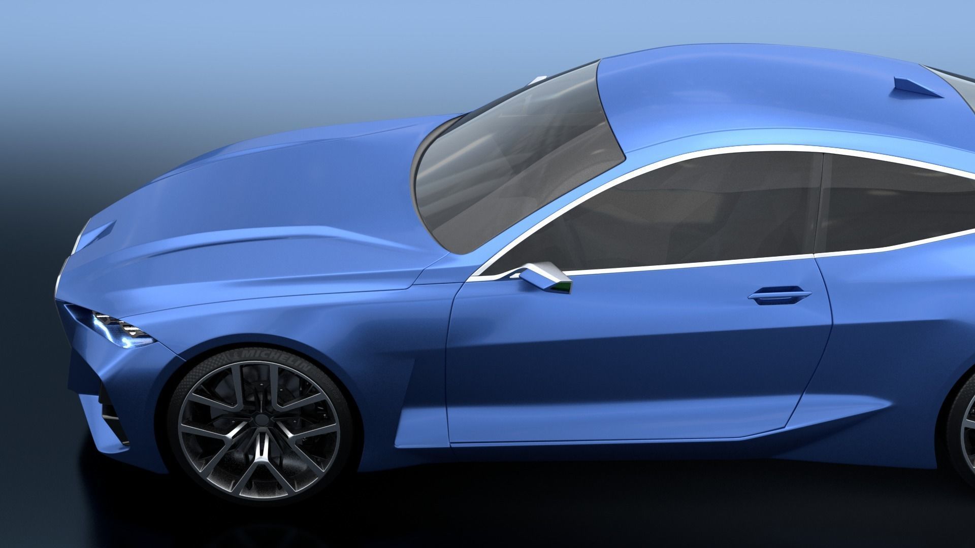 concept coupe 3d model Low-poly 3D model_2