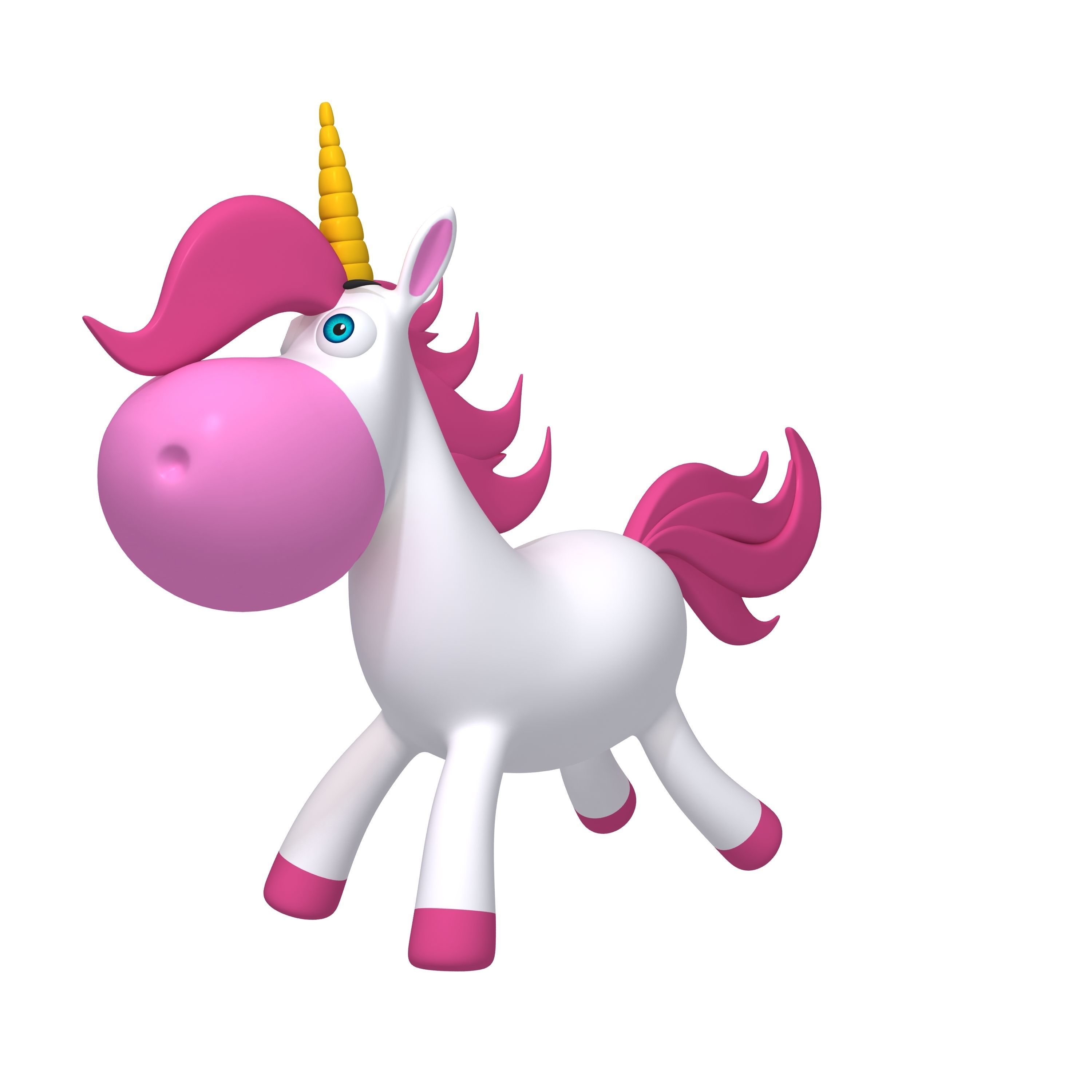 Unicorn Cartoon 3D model_3