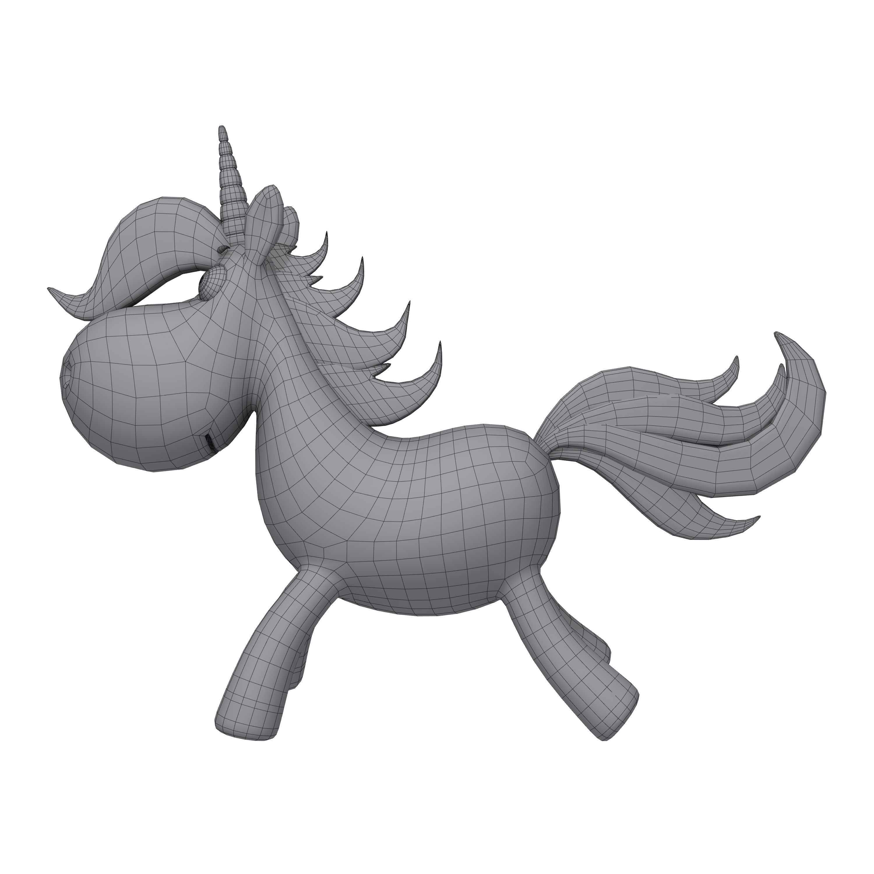 Unicorn Cartoon 3D model_4