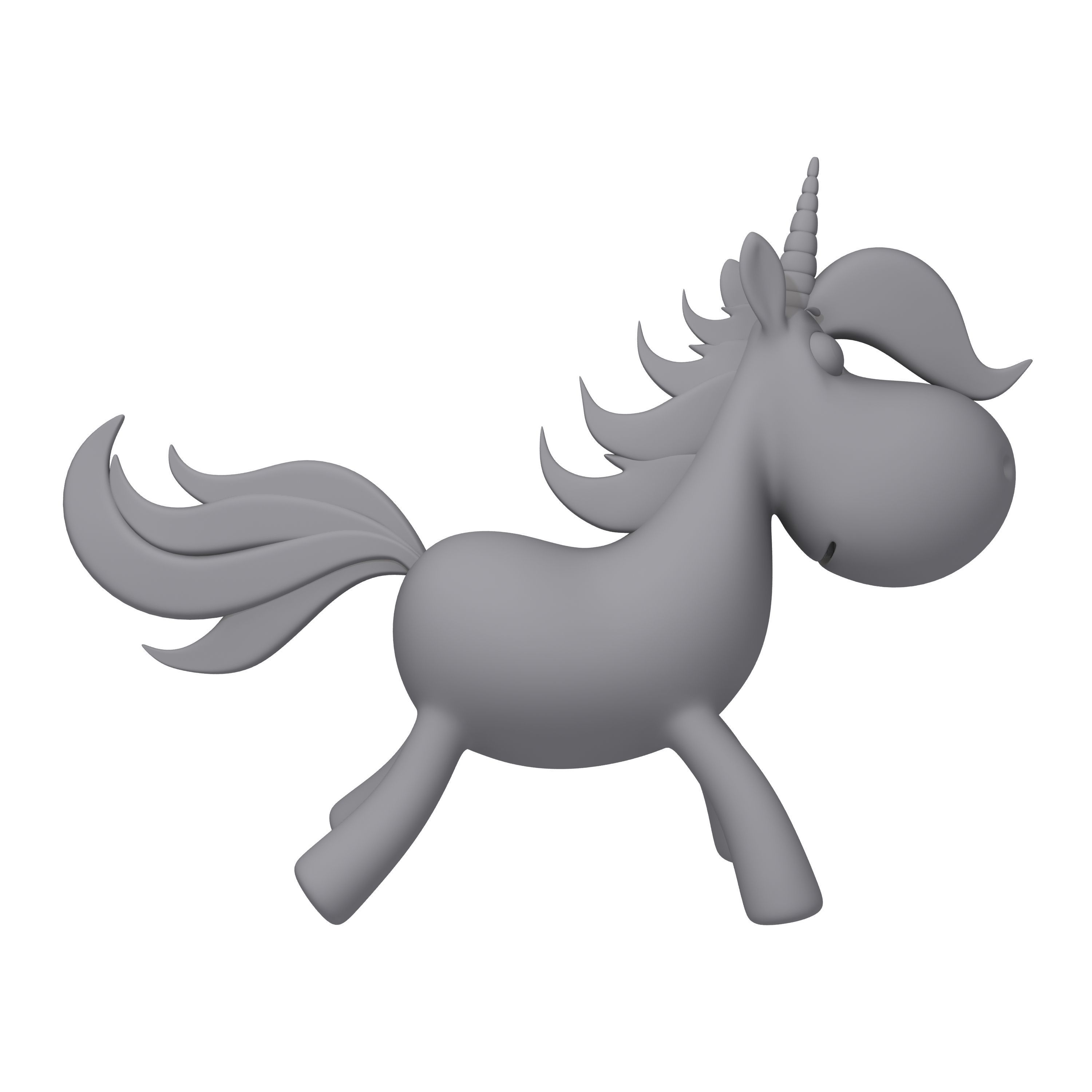 Unicorn Cartoon 3D model_11