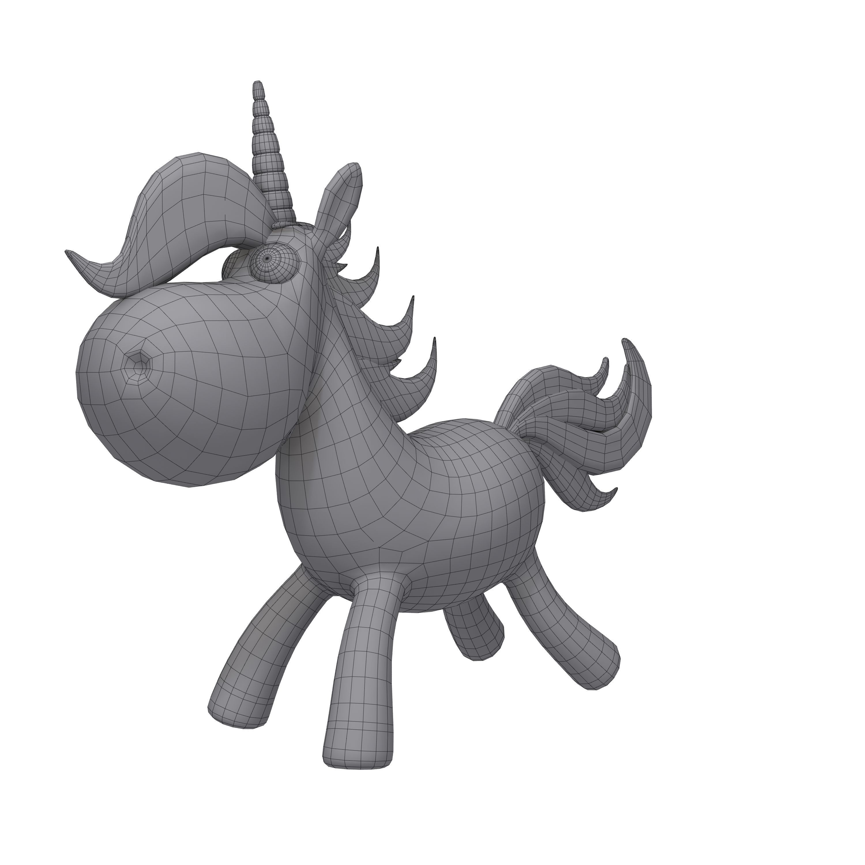 Unicorn Cartoon 3D model_7