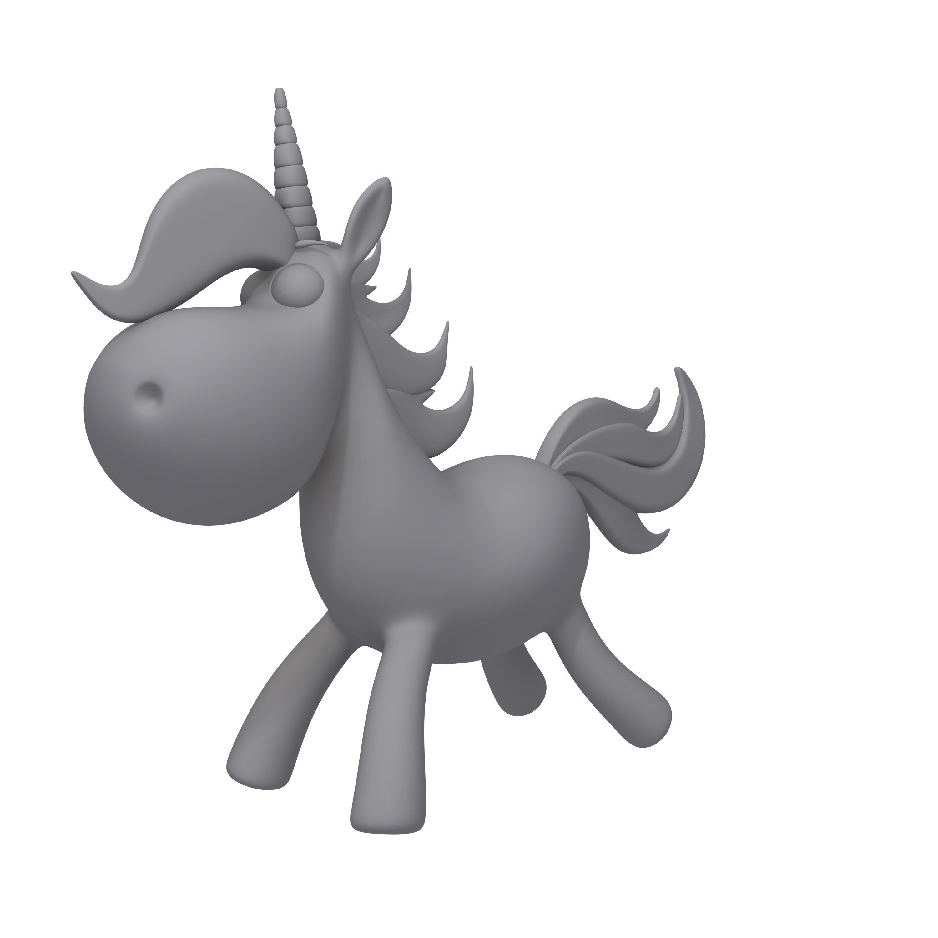 Unicorn Cartoon 3D model_10