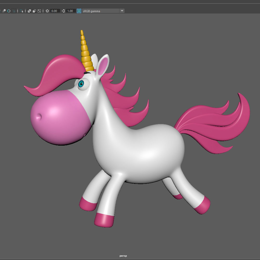 Unicorn Cartoon 3D model_12