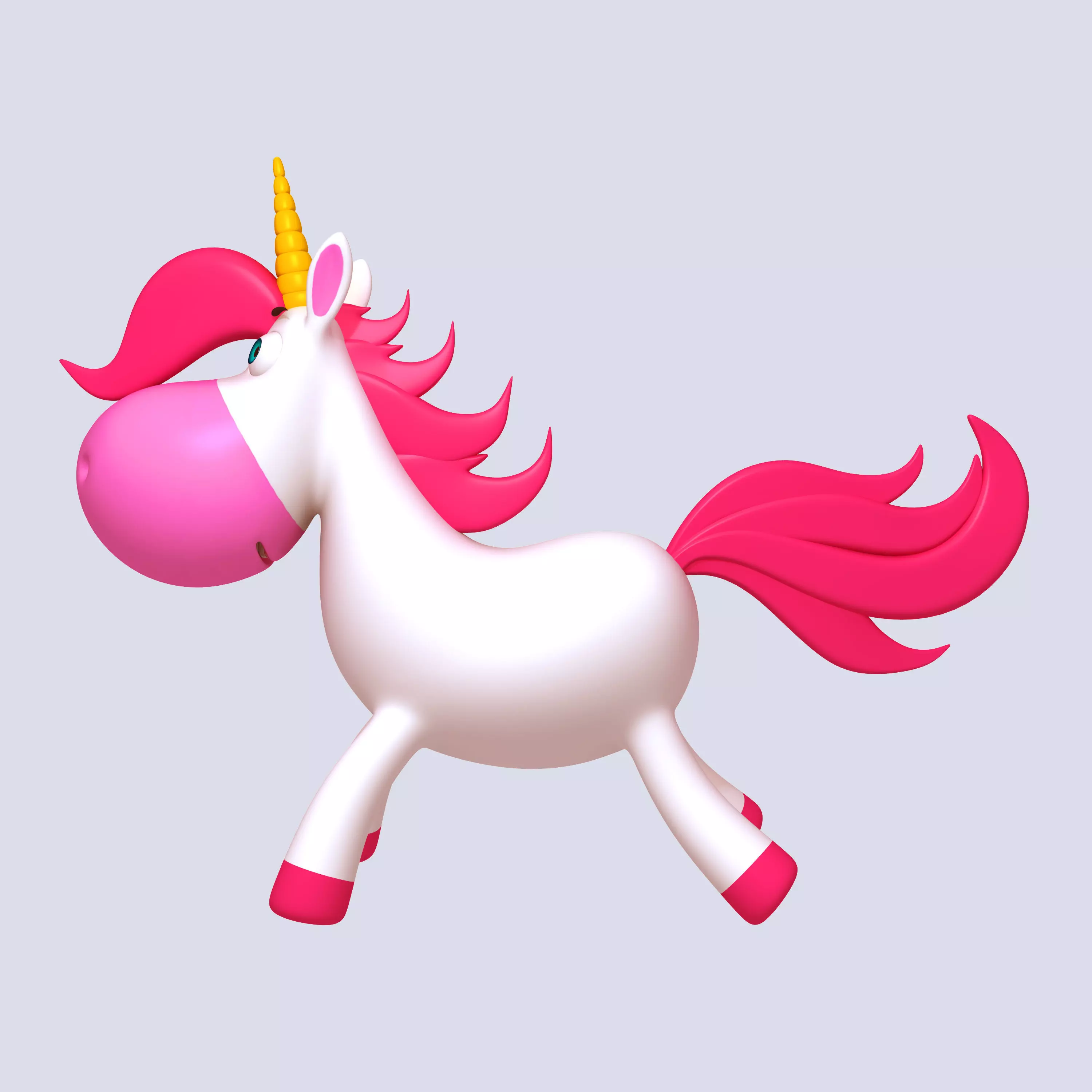 Unicorn Cartoon 3D model_0