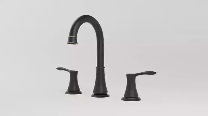 Double handed bathroom faucet