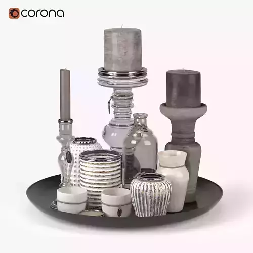 Candle Set holder corona 3D model