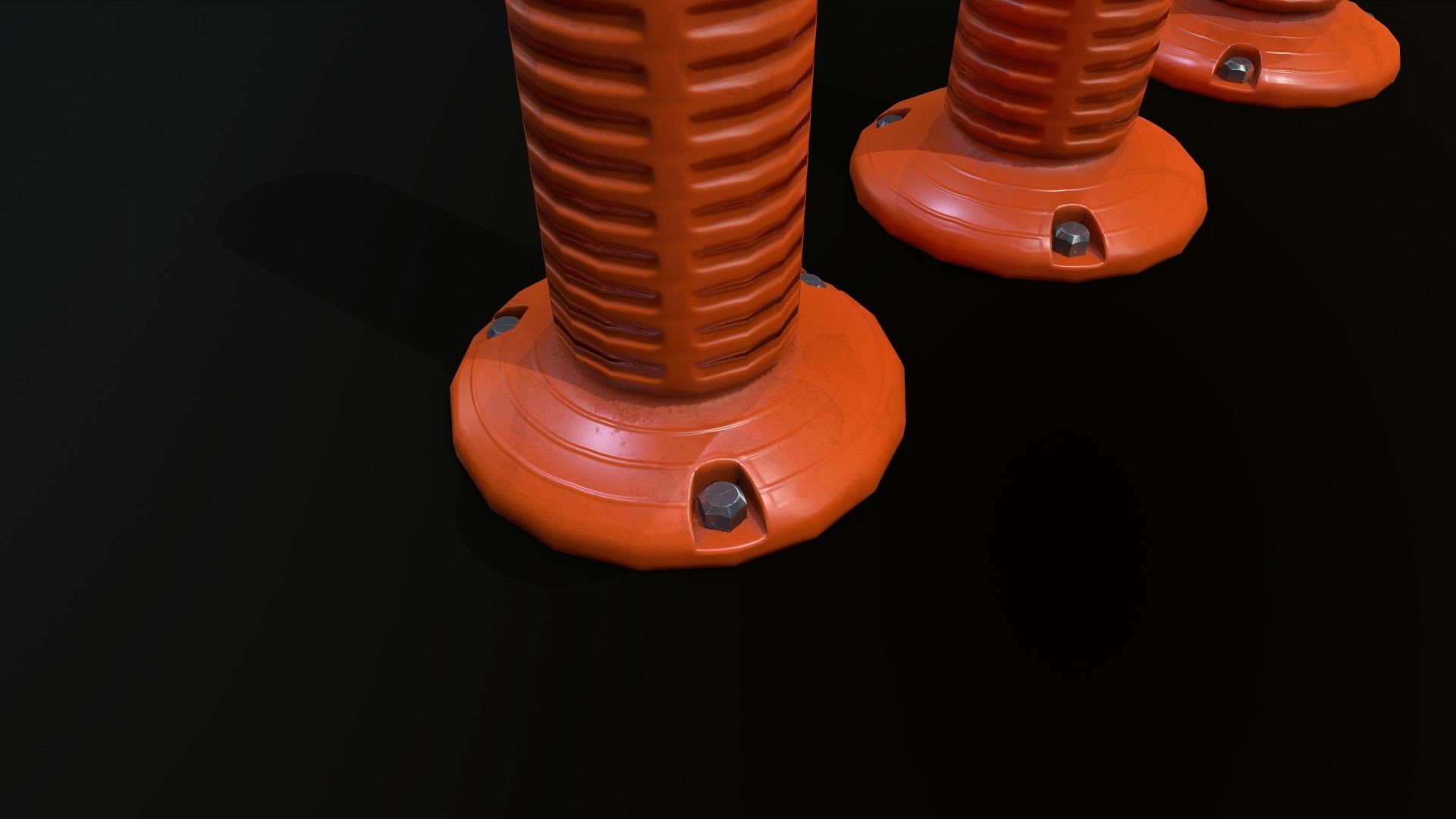 Traffic Delineator 01 PBR Game-ready Low-poly 3D model_6