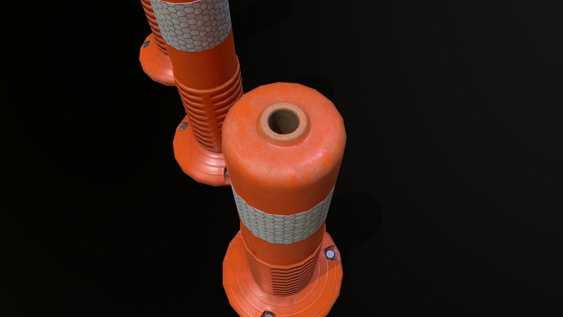 Traffic Delineator 01 PBR Game-ready Low-poly 3D model_9
