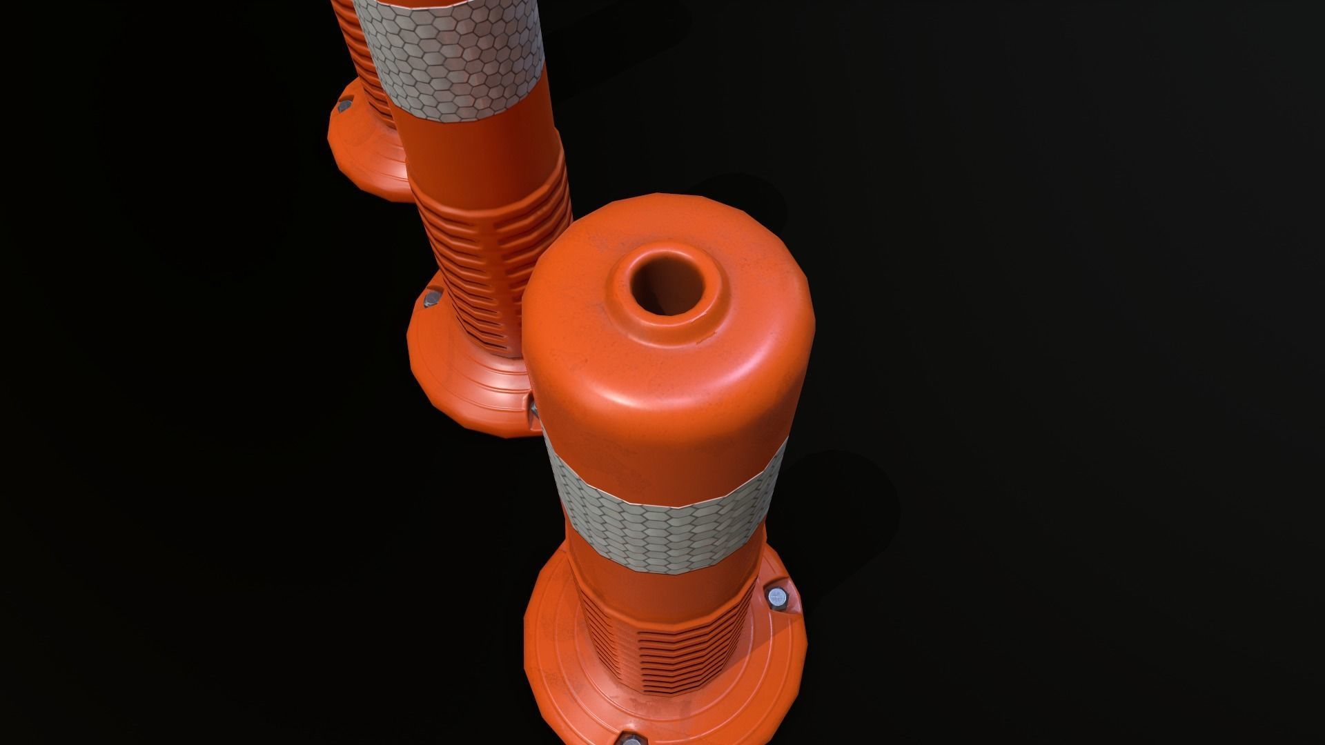 Traffic Delineator 01 PBR Game-ready Low-poly 3D model_3