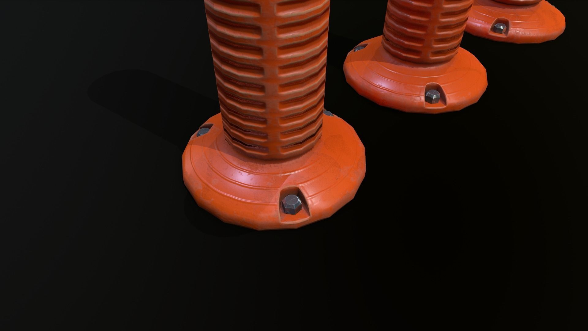 Traffic Delineator 01 PBR Game-ready Low-poly 3D model_12