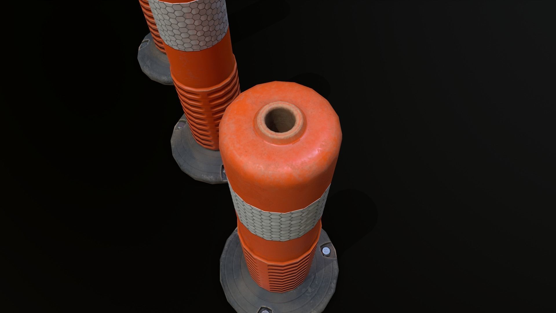 Traffic Delineator 01 PBR Game-ready Low-poly 3D model_15