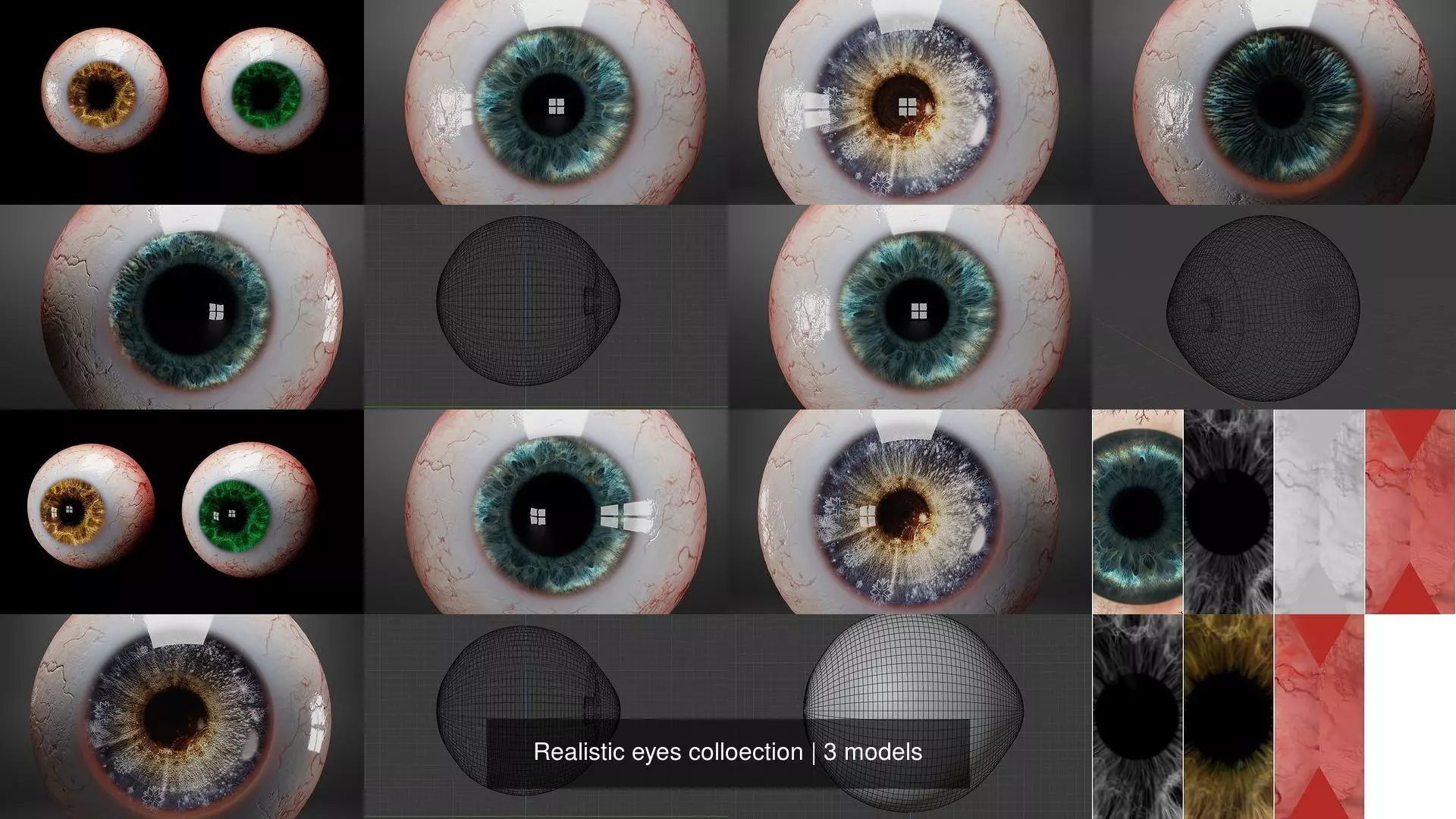 Realistic eyes colloection 3D Model Collection_4