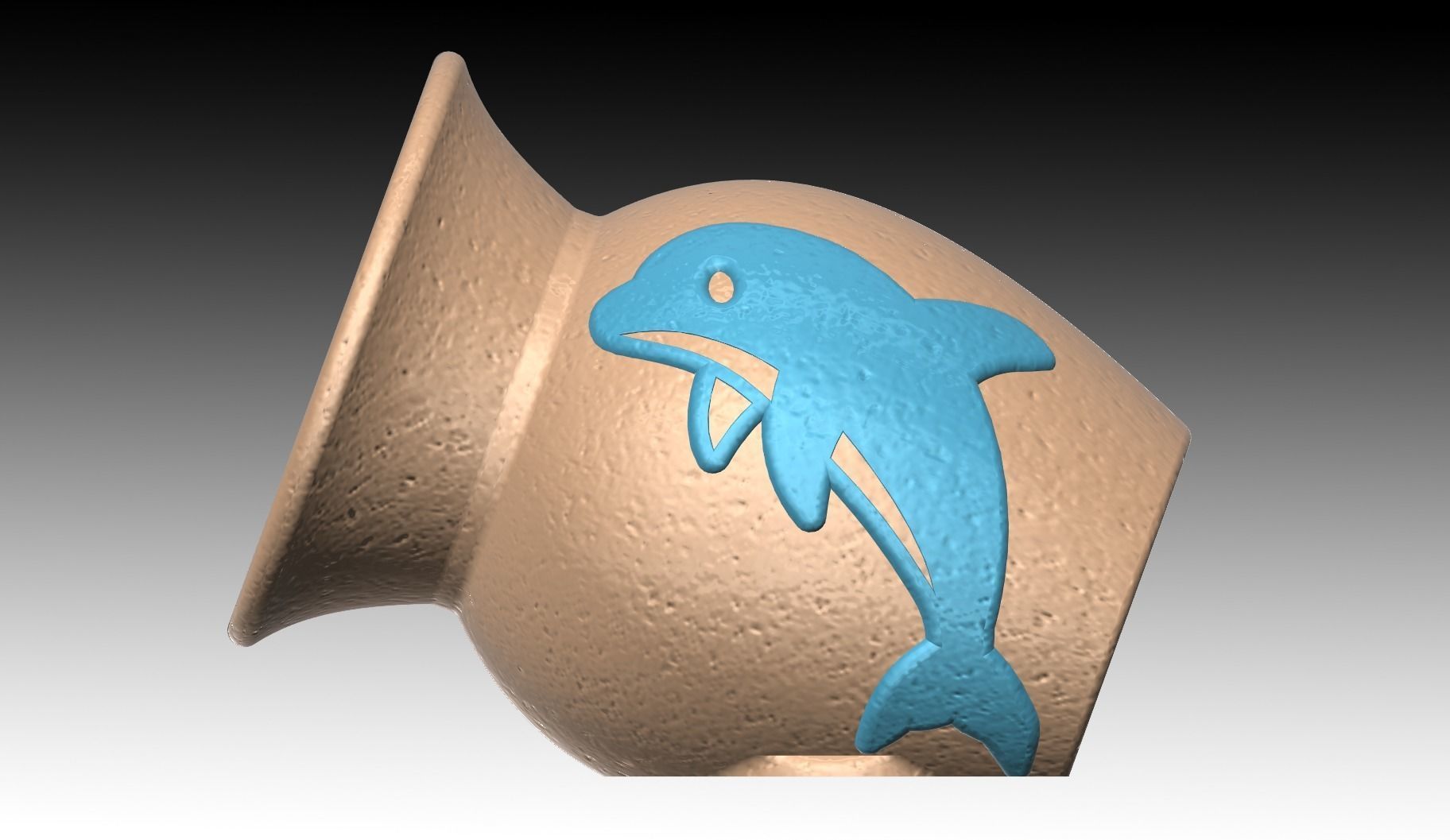 Aquarium-ornaments Octopus-pot  -dolphin- Free 3D print model_1