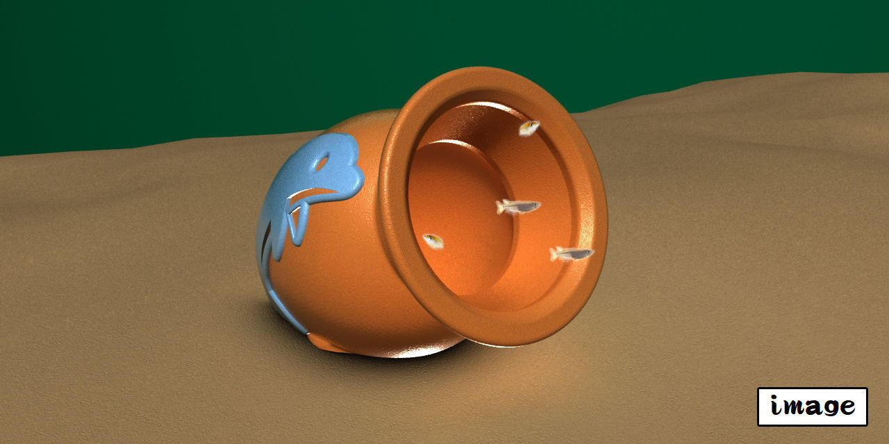 Aquarium-ornaments Octopus-pot  -dolphin- Free 3D print model_14