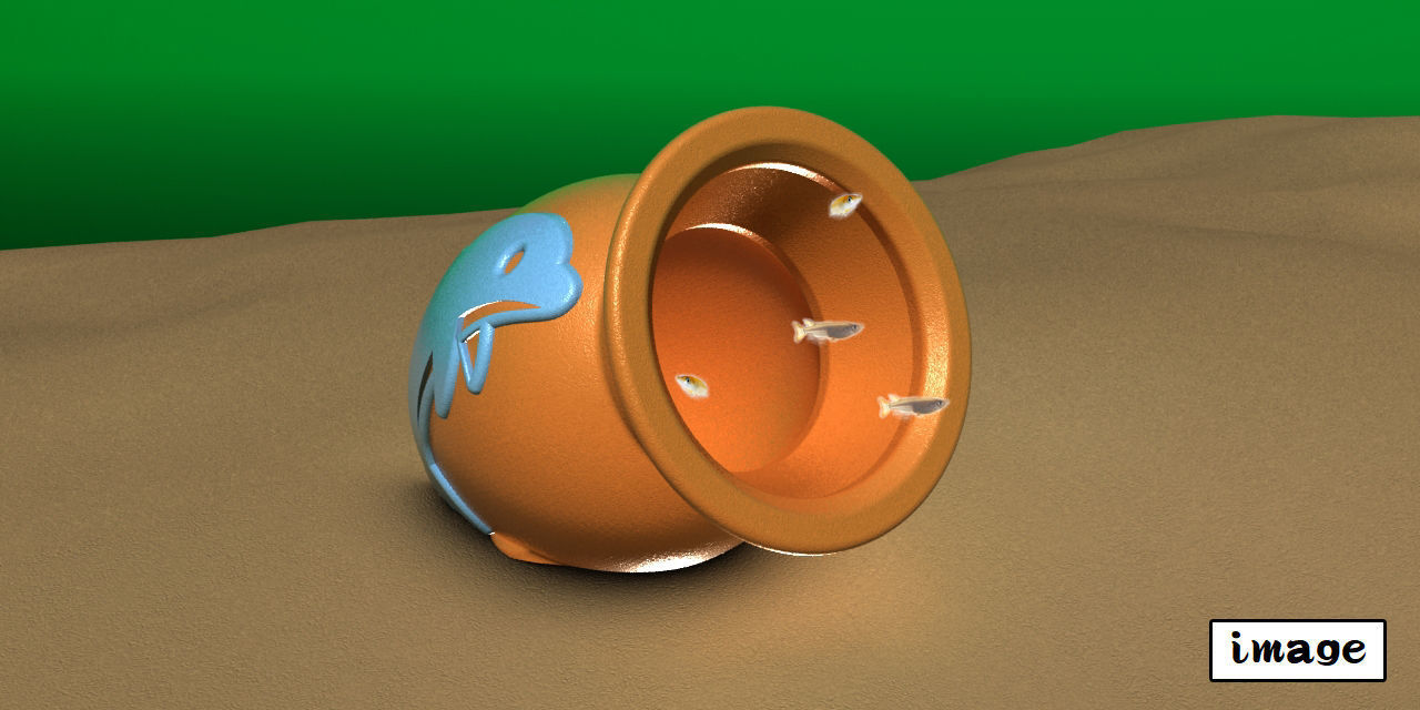 Aquarium-ornaments Octopus-pot  -dolphin- Free 3D print model_13