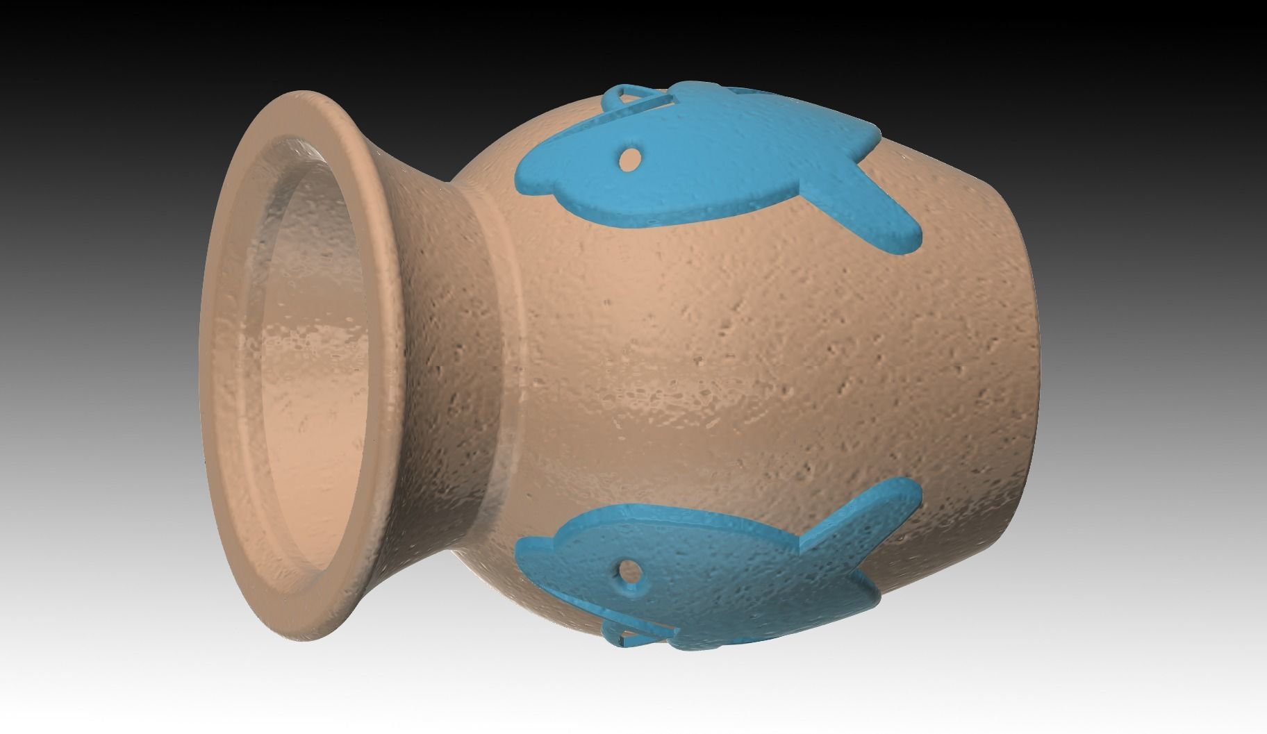 Aquarium-ornaments Octopus-pot  -dolphin- Free 3D print model_4